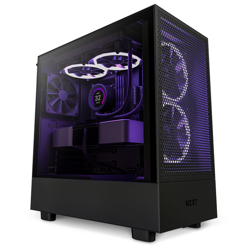 NZXT H Series H5 Flow Edition ATX Mid Tower Chassis All Black color