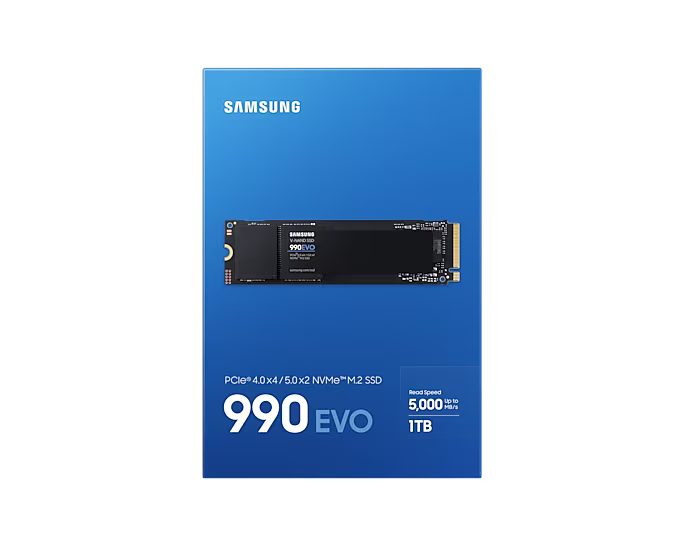 Samsung MZ-V9E1T0BW 990 EVO 1TB PCIe 4.0 x4 / 5.0 x2 NVMe M.2 SSD