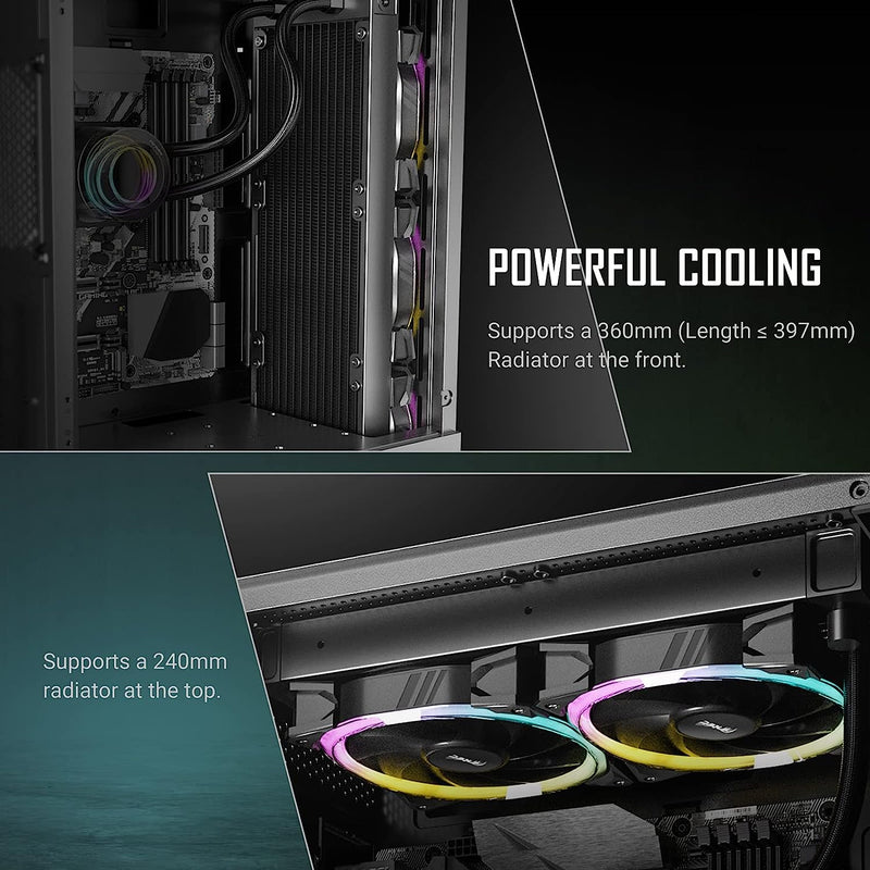 Antec NX500M Micro Tower Gaming Case with USB-C Port. 1x 120mm Fan Preinstalled