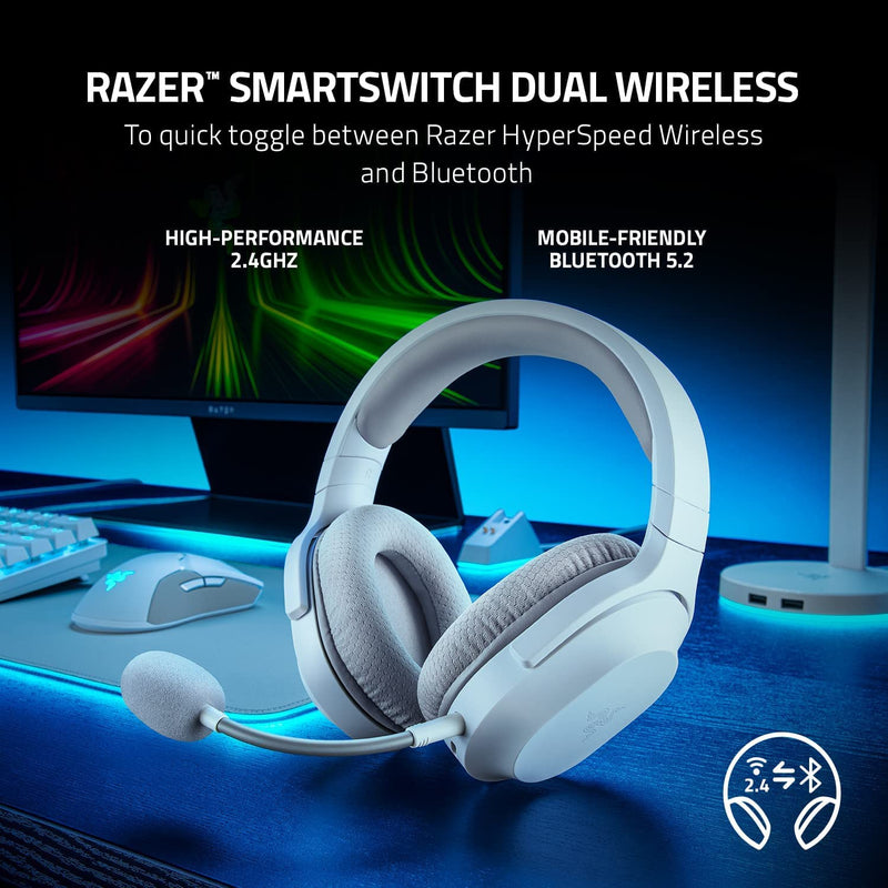 Razer RZ04-04430200-R3M1 Barracuda X (2022) - Wireless Multi-Platform Gaming and Mobile Headset - Mercury White - FRML Packaging
