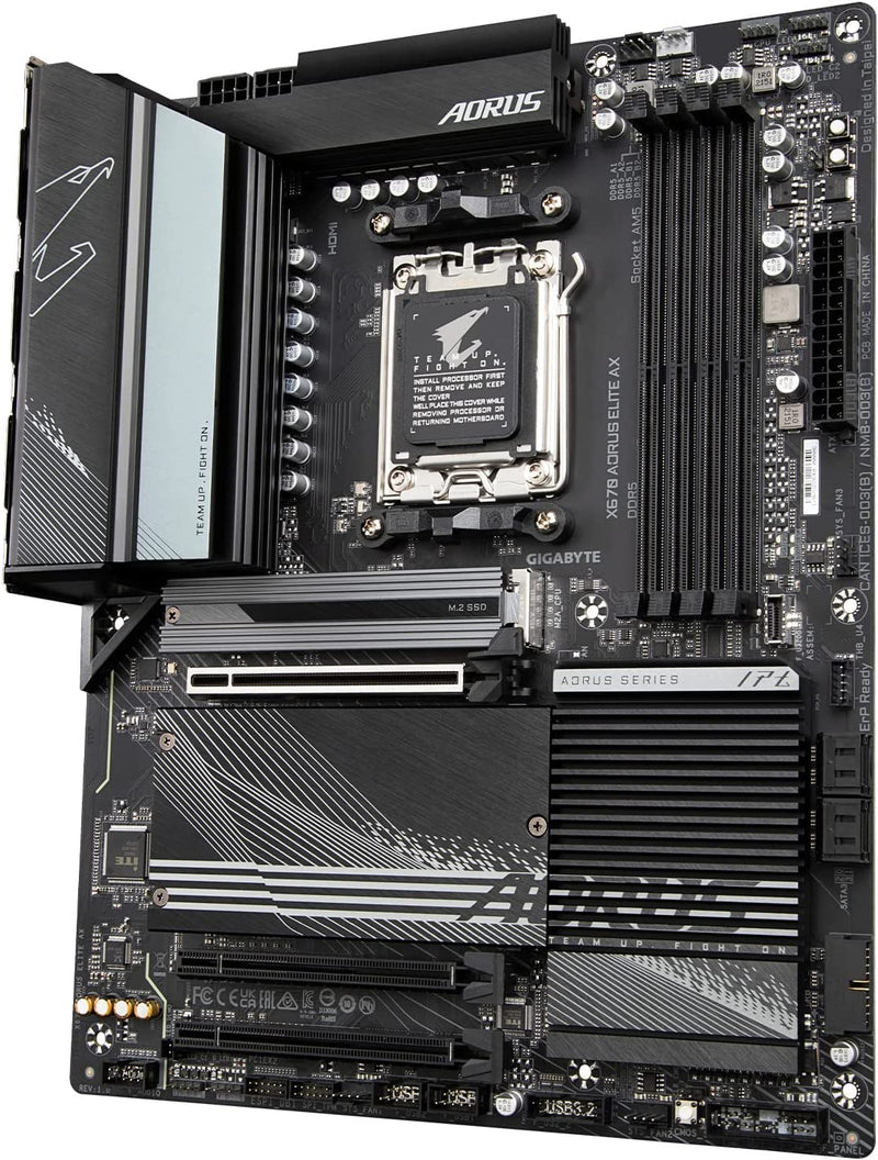 Gigabyte X670 AORUS ELITE AX AMD AM5 ATX Motherboard 4x DDR5~128GB,3x PCIe x16, 4x M.2, 4x SATA 6, 8x USB 3.2, 1x USB-C, 4x USB 2.0