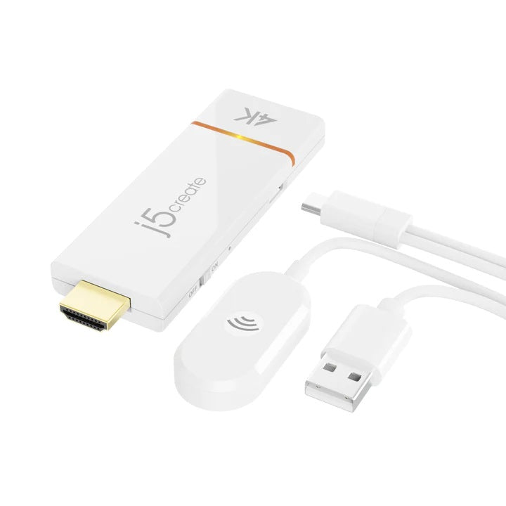 J5create JVAW76 ScreenCast 4K Wireless Display Adapter - Cast Laptop to TV (Supports Miracast, AirPlay, Chromecast, Windows, macOS, iOS, Android)