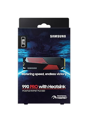 Samsung MZ-V9P2T0CW 990 PRO 2TB NVMe M.2 SSD with Heatsink