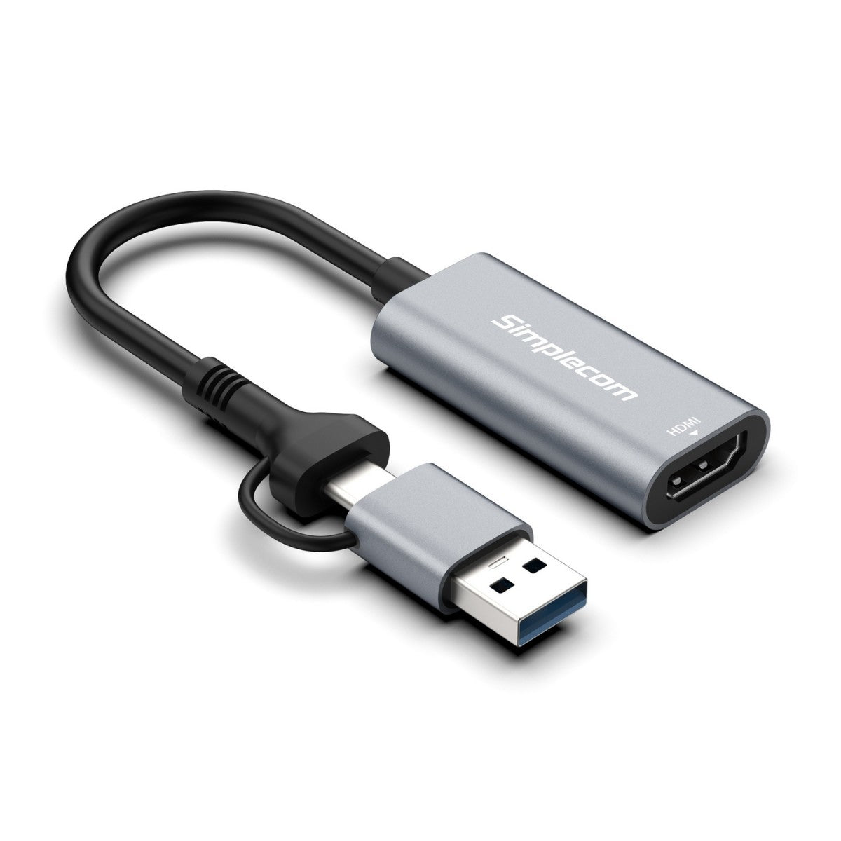 Simplecom DA306C USB and USB-C to HDMI Video Card Adapter Full HD