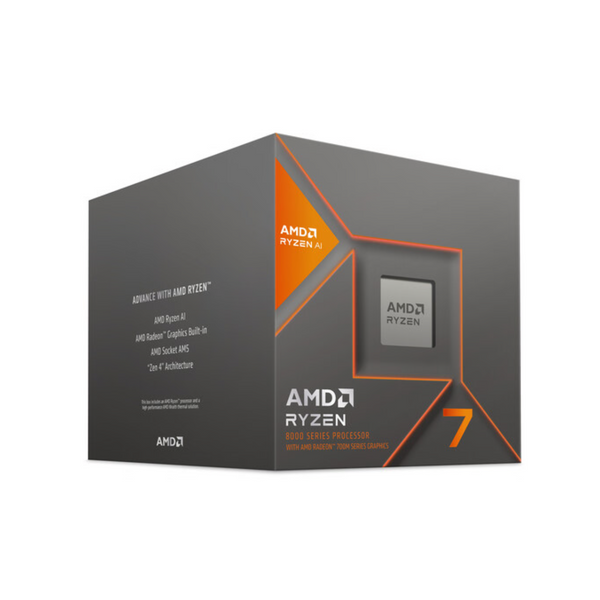 AMD 100-100001236BOX Ryzen 7 8700G 8 Cores/16Threads, 65 watts, Max Freq 5.150Ghz, 24MB Cache, Wraith Spire Cooler, Radeon Graphics