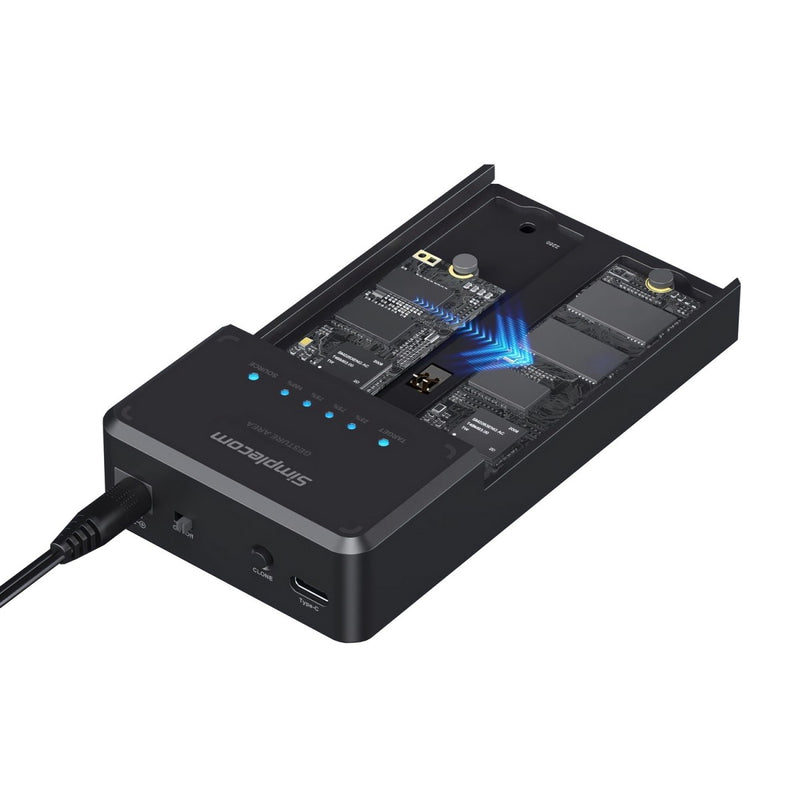 Simplecom SD560 Dual Bay NVMe M.2 SSD Enclosure Offline Clone Docking Station USB 3.2 Gen2 10Gbps