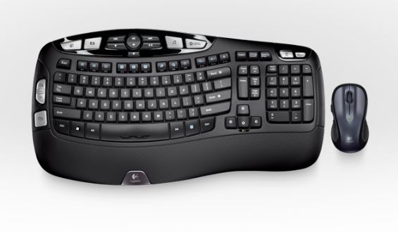 Logitech MK550 Wireless Wave keyboard & Mouse Combo, Curve appeal, Palm pal, Power-packed