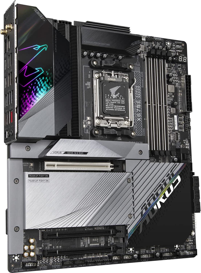 Gigabyte X670E AORUS MASTER AMD AM5 ATX Motherboard 4x DDR5~128GB,3x PCIe x16, 4x M.2, 6x SATA 6, 8x USB 3.2, 2x USB-C, 2x USB 2.0