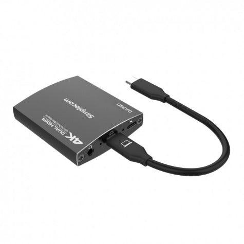Simplecom DA330 USB-C to Dual HDMI MST Adapter, 4K@60Hz with Power Delivery and 3.5mm Audio Out