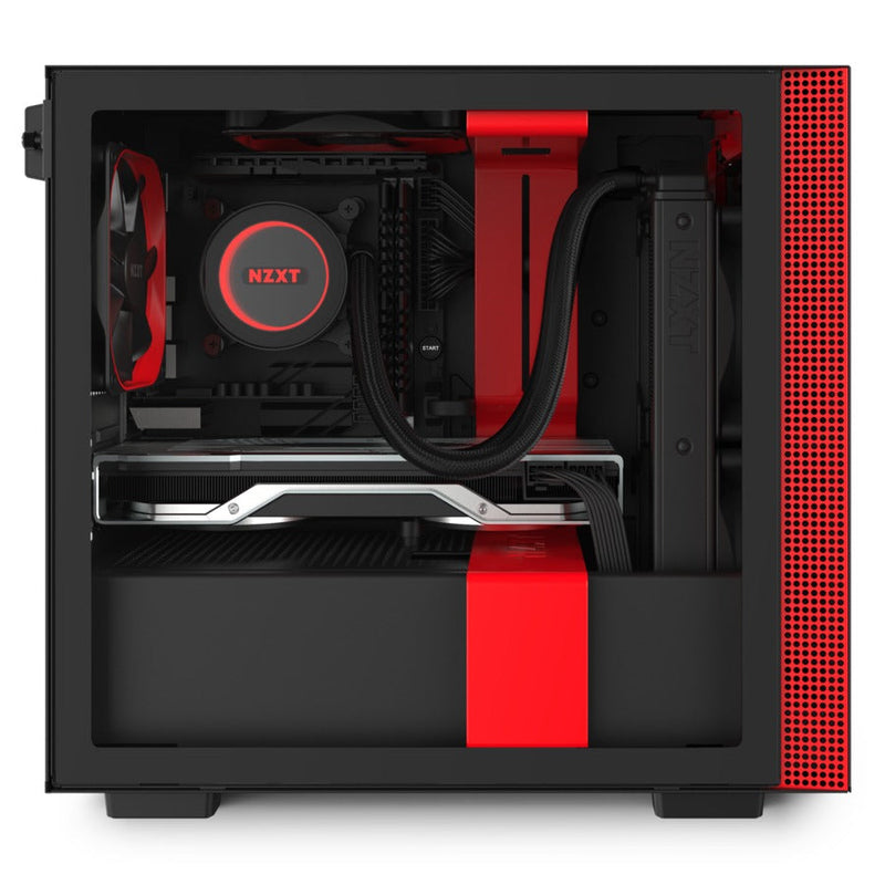 NZXT H210 Mini-Tower Black,Red Case