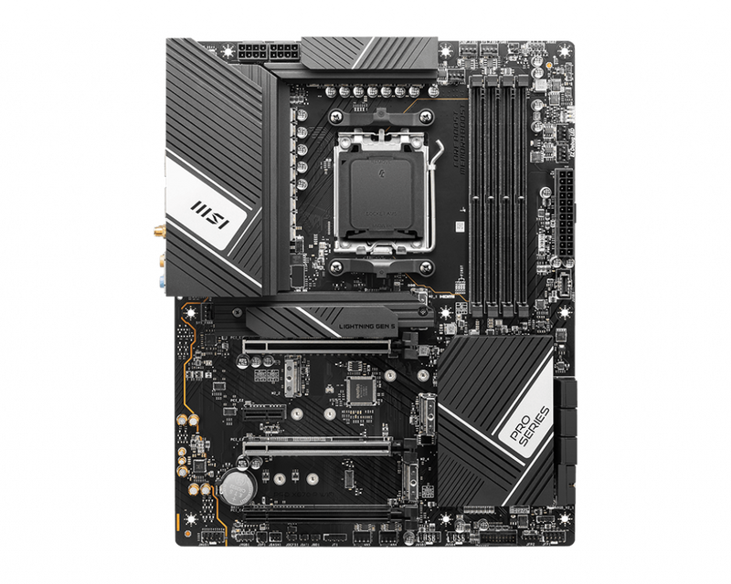 MSI PRO X670-P WIFI AMD AM5 ATX Motherboard, 4x DDR5 ~128GB, 3x PCI-E x16, 1x PCI-E x1, 4x M.2, 6x SATA, 4x USB2.0, 13x USB 3.2