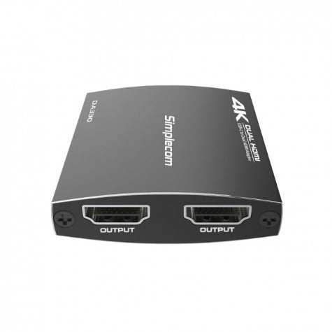 Simplecom DA330 USB-C to Dual HDMI MST Adapter, 4K@60Hz with Power Delivery and 3.5mm Audio Out