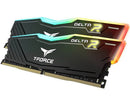 Team TF3D416G3600HC18JDC01 T-Force Delta RGB, Black, DDR4, 3600MHz, 16GB Kit(2 x 8GB), U-DIMM, CL18, 1.35V, Limited Lifetime Warranty