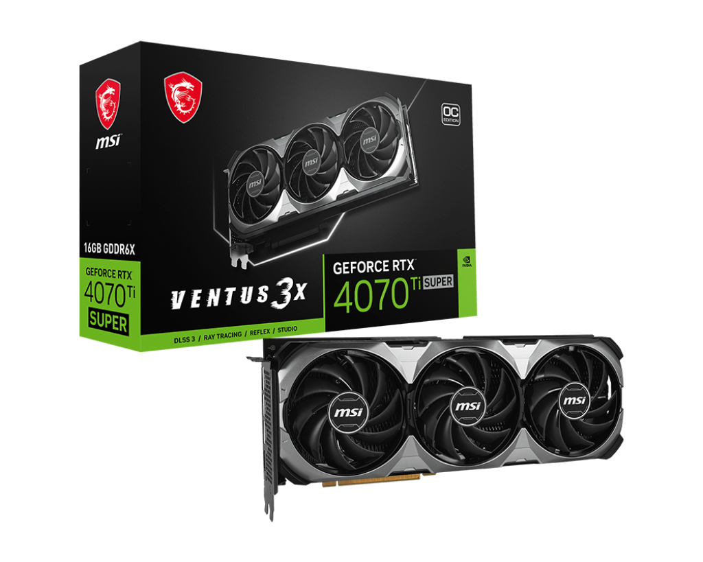 MSI GeForce RTX 4070 Ti SUPER 16G VENTUS 3X OC Gaming Graphics Card