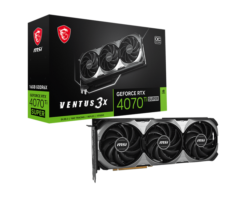 MSI GeForce RTX 4070 Ti SUPER 16G VENTUS 3X OC Gaming Graphics Card