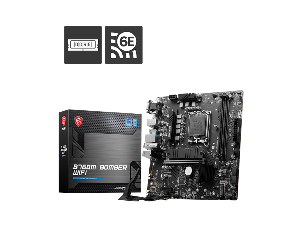 MSI B760M BOMBER WIFI Micro-ATX DDR5 Motherboard