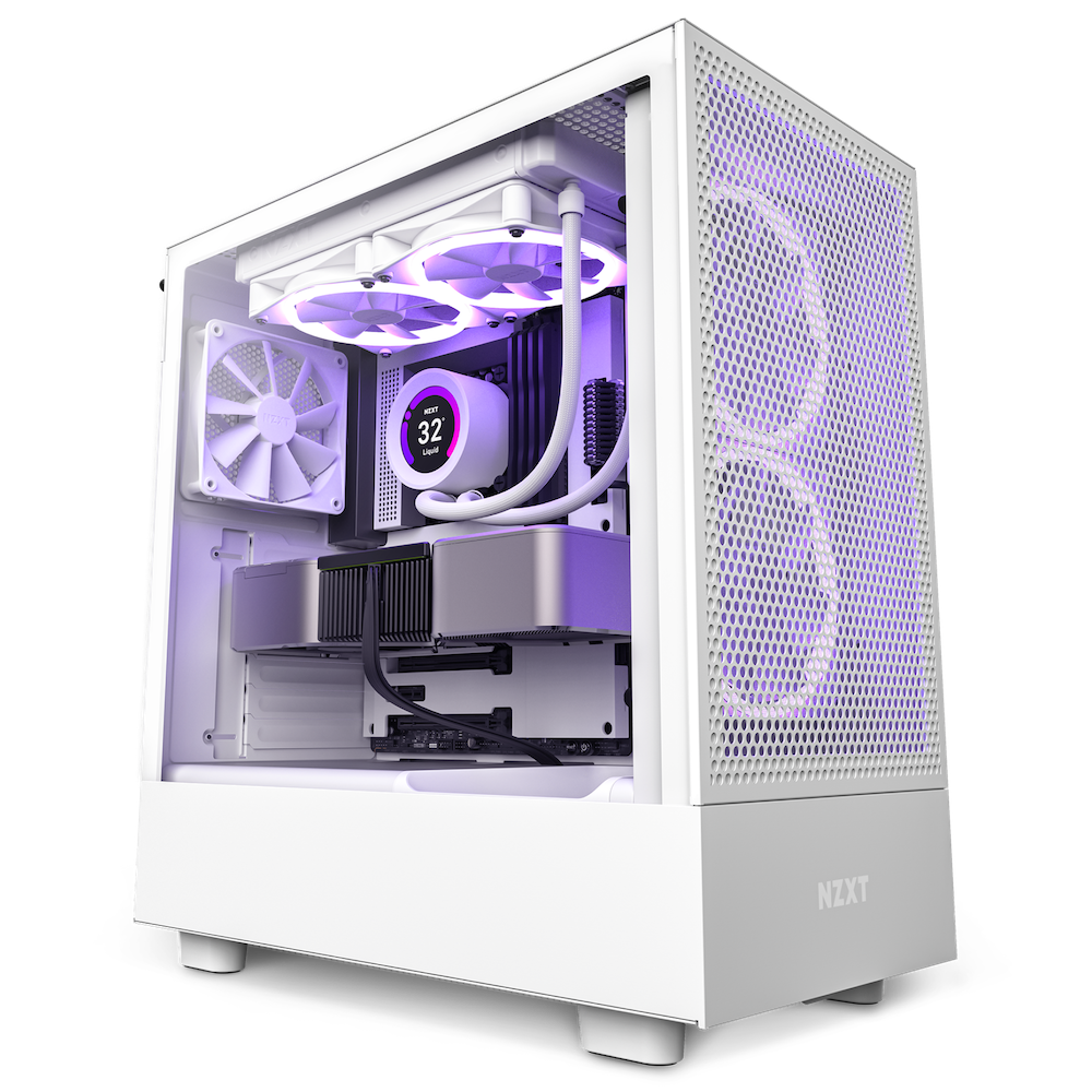 NZXT H Series H5 Flow Edition ATX Mid Tower Chassis All White color