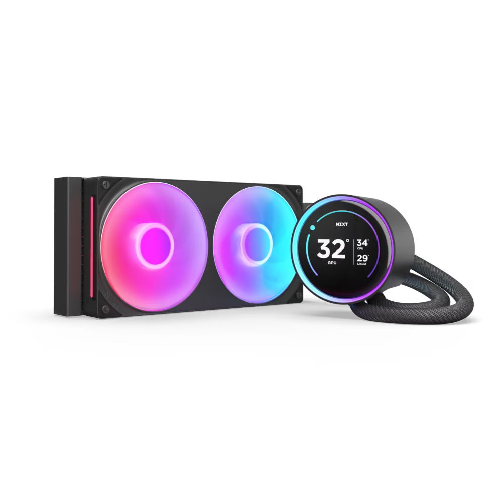 NZXT RL-KR24E-B2 Kraken Elite 240 RGB V2 - 240mm AIO liquid cooler w/ Display and RGB Core Fan - Single Frame (Black)