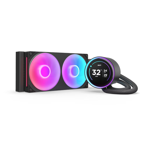 NZXT RL-KR24E-B2 Kraken Elite 240 RGB V2 - 240mm AIO liquid cooler w/ Display and RGB Core Fan - Single Frame (Black)