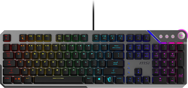 MSI STRIKE 600 SILENT US Gaming Keyboard. Mechanical Silent Switches, Black