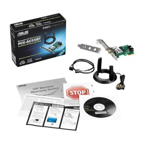 Asus PCE-AC55BT B1 PCI-E AC1200 wireless adapter with Bluetooth 4.2