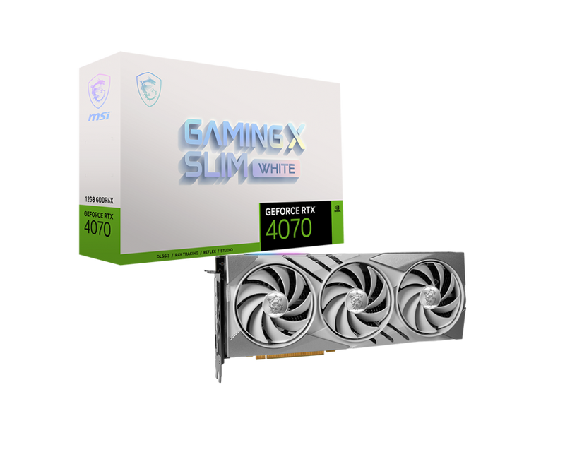 MSI  GeForce RTX 4070 GAMING X SLIM WHITE 12G Gaming Graphics Card.