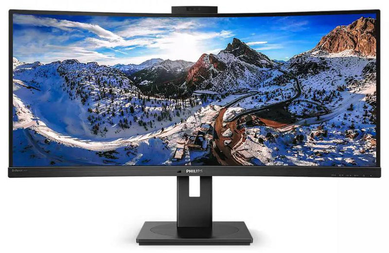 Philips 346P1CRH  34" (21:9) WQHD UltraWide Curved Monitor. VA, 3440x1440, 4ms, 100Hz, HDMI, DP, USB-C/90W PD, RJ45, DP Out, H/Adj, Webcam, KVM, MultiVeiw, Speaker, 4YR