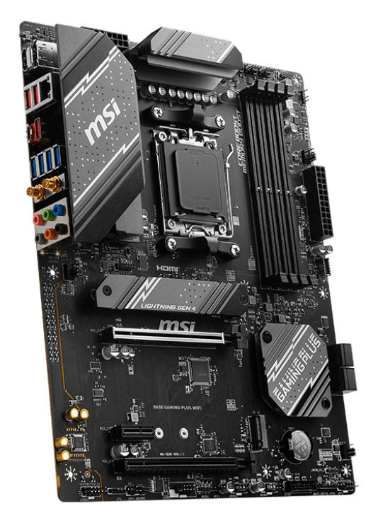 MSI B650 GAMING PLUS WIFI AMD AM5 ATX Motherboard, 4x DDR5 ~192GB, 2x PCI-E x16, 1x PCI-E x1, 2x M.2, 4x SATA, 7x USB 3.2, 1x USB-C