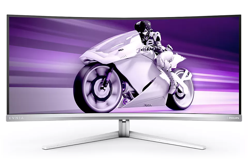 Philips 34M2C8600 34" (21:9) WQHD Evnia UltraWide Curved Gaming Monitor. QD OLED, 3440x1440, 0.03ms, 175Hz, HDMI(2), DP, USB-C/90W PD, MultiView, H/Adj, Speaker, White, 3YR
