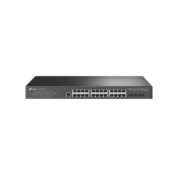 TP-Link TL-SG3428X-UPS JetStream 24-Port Gigabit L2+ Managed Switch with 4 10GE SFP+ Slots and UPS Power Supply