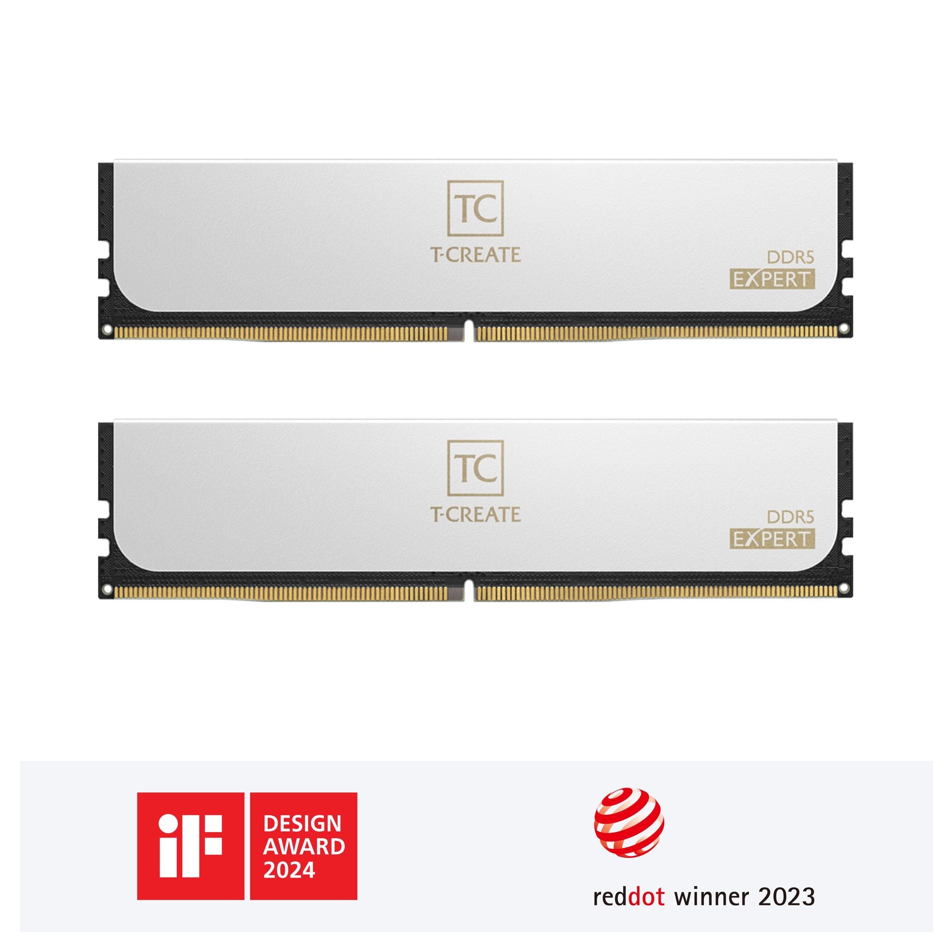 Team CTCWD564G6000HC34BDC01 T-CREATE EXPERT(WT) UD-D5 64GB(32GBx2) 6000 CL34-44-44-84 1.35V DDR5 Desktop RAM Kit