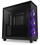 NZXT CC-H61FB-R1 H6 Flow RGB (2023) Compact Dual-chamber ATX Case with RGB Fans - All Black Color