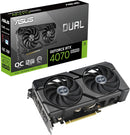 Asus DUAL-RTX4070S-O12G-EVO Dual GeForce RTX 4070 SUPER EVO OC Edition Gaming Graphics Card. 12GB GDDR6X with two powerful Axial-tech fans and a 2.5-slot design for broad compatibility