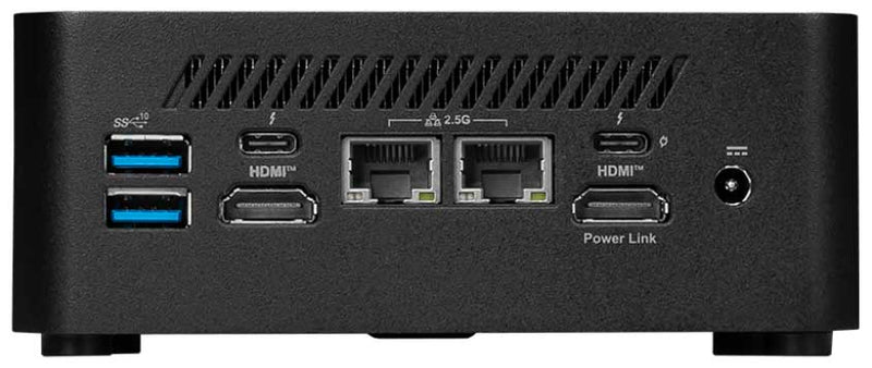 MSI Cubi NUC 1M-001BAU Cubi NUC Barebone Mini PC. Black, Core 7 150U/Up to DDR5/2*M.2/2*HDMI/2*TBT/2*LAN/Wifi6/Card Reader/Switch Cable/3Y