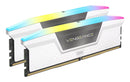 Corsair CMH32GX5M2B6400C36W VENGEANCE RGB DDR5 32GB (2 x 16GB) Gaming RAM. 6400MHz CL36-48-48-104 1.35V Intel XMP - White