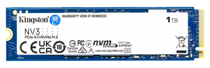 Kingston SNV3S/1000G NV3 1TB M.2 NVMe PCIe Gen4 SSD. Up to 6,000MB/s read, 4,000MB/s write
