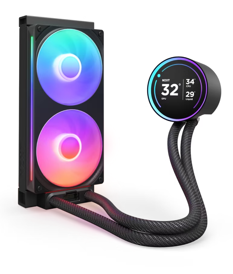 NZXT RL-KR24E-B2 Kraken Elite 240 RGB V2 - 240mm AIO liquid cooler w/ Display and RGB Core Fan - Single Frame (Black)