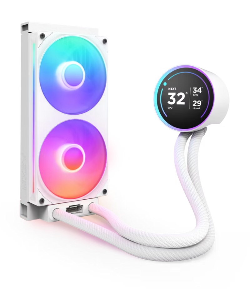 NZXT RL-KR24E-W2 Kraken Elite 240 RGB V2 - 240mm AIO liquid cooler w/ Display and RGB Core Fan - Single Frame (White)