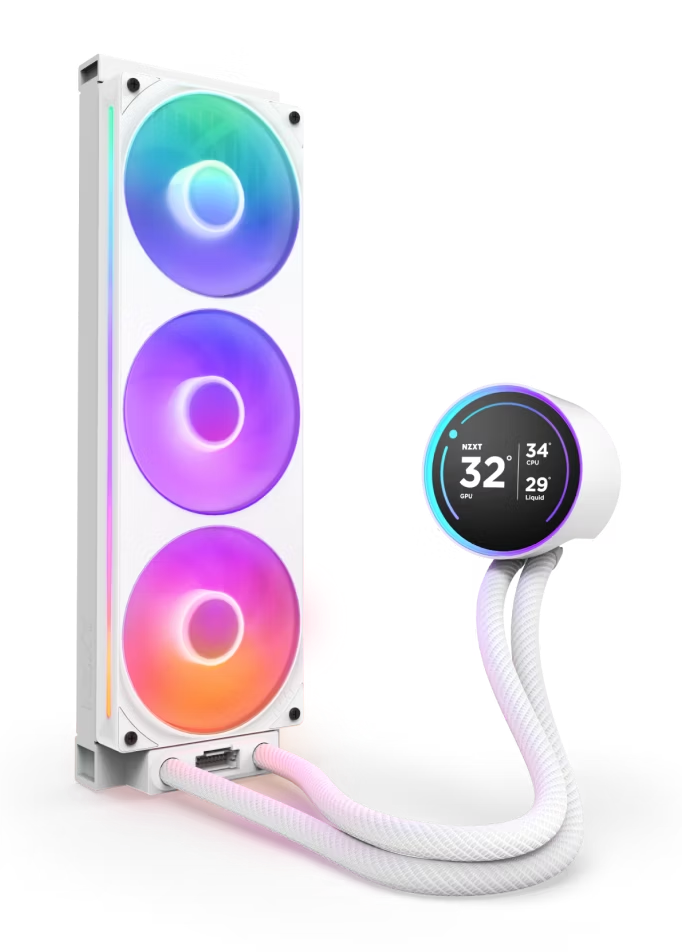 NZXT RL-KR36E-W2 Kraken Elite 360 RGB V2 - 360mm AIO liquid cooler w/ Display and RGB Core Fan - Single Frame (White)
