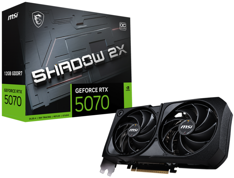MSI GeForce RTX 5070 12G SHADOW 2X OC Gaming Graphics Card