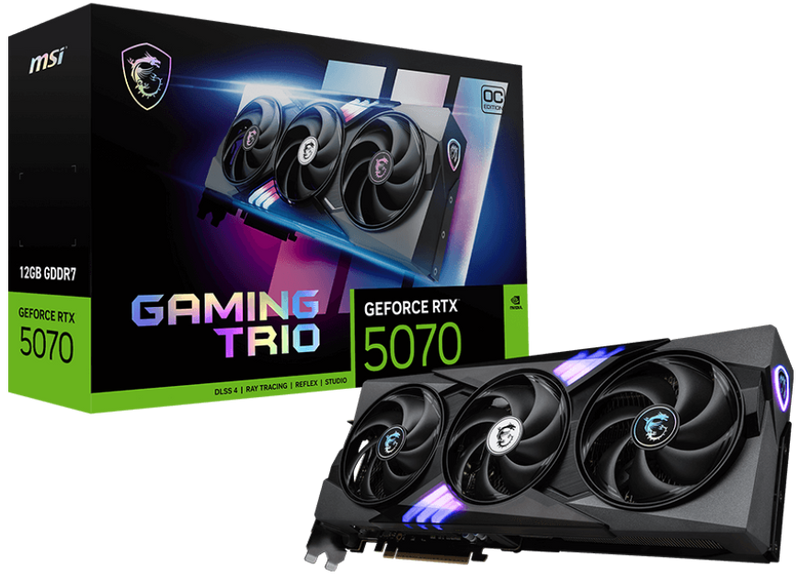 MSI GeForce RTX 5070 12G GAMING TRIO OC Gaming Graphics Card