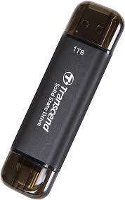 Transcend TS1TESD310C 1TB ESD310 Portable SSD.  Black, USB Type C/Type A, Up to 1,050 MB/s