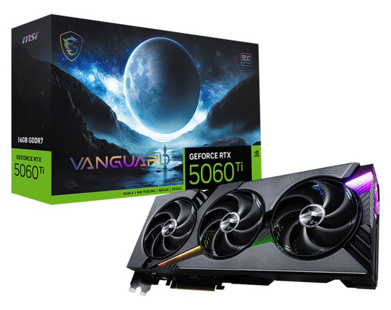 MSI GeForce RTX 5060 Ti 16G VANGUARD SOC Gaming Graphics Card