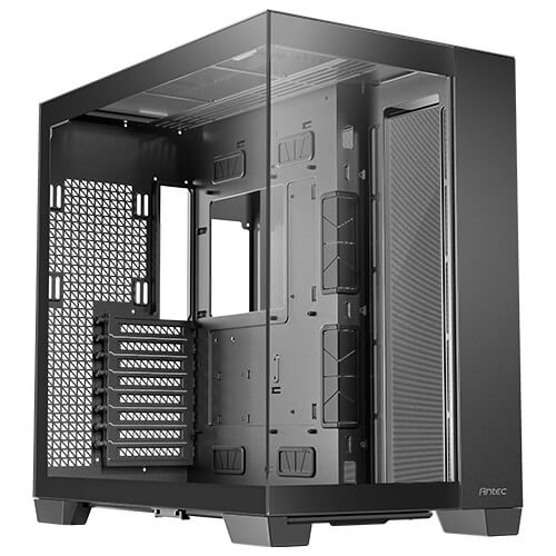 Antec C8 E-ATX, mATX, ITX, Seamless Edge View Front and Side, USB-C, 4mm Tempered Glass, 360mm liquid cooler top, bottom, side. 2x USB 3.0 Black Case.