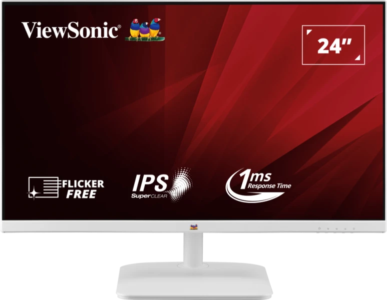 ViewSonic VA2432-H-W 24” 1080p IPS Monitor with Frameless Design. White