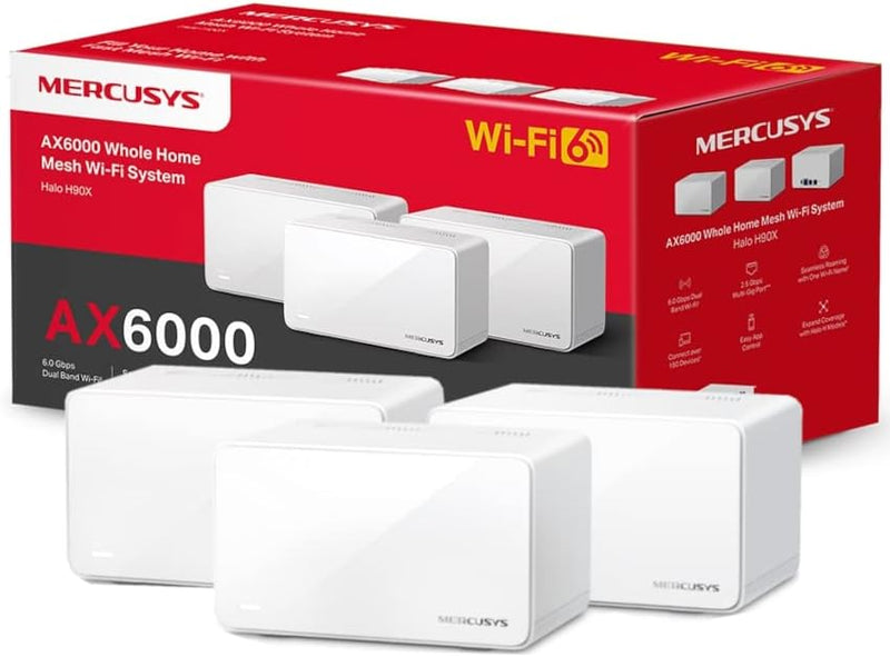 Mercusys Halo H90X(3-pack) AX6000 Whole Home Mesh WiFi 6 System