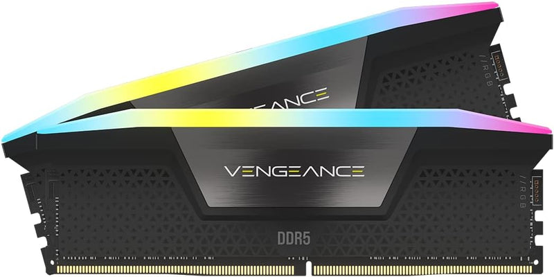 Corsair CMH32GX5M2B6600C38 VENGEANCE® RGB 32GB (2x16GB) DDR5 DRAM 6600MT/s CL38 Memory Kit — Black