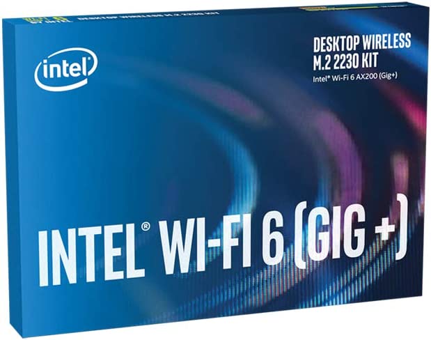 Intel AX200.NGWG.DTK M.2 2230 Wireless Desktop Kit. Wi-Fi 6 (Gig+) Desktop Kit, AX200, 2230, 2x2 AX+BT, vPro