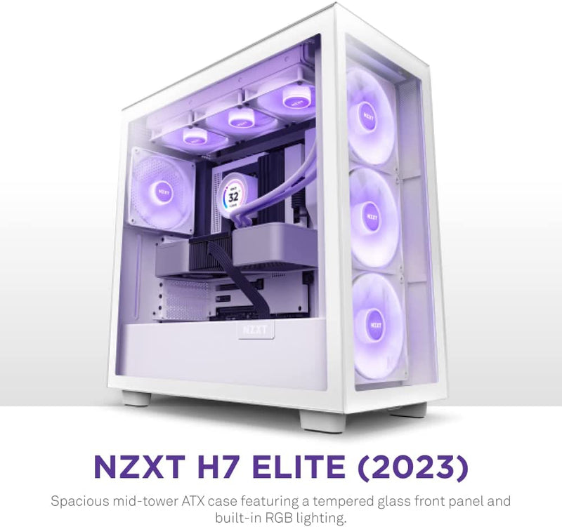 NZXT CM-H71EW-02 2023 V2 H SERIES H7 ELITE 2023 V2 EDITION ATX MID TOWER CASE. ALL WHITE