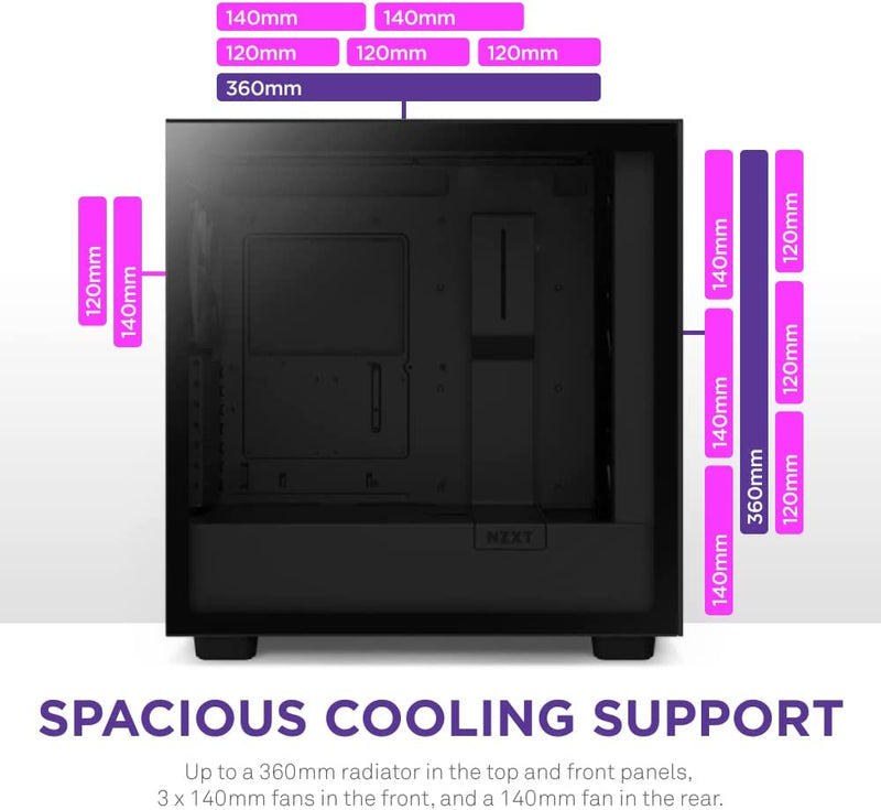 NZXT CM-H71EB-02 2023 V2 H SERIES H7 ELITE 2023 V2 EDITION ATX MID TOWER CASE. ALL BLACK